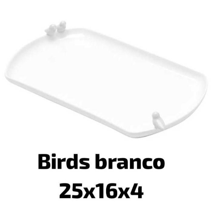 Prato Porcelana Birds FLOWERS wolff Xicara Caneca Branco Colors