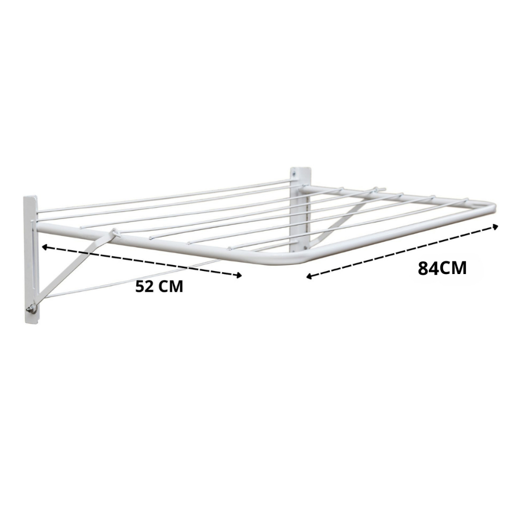 Varal de Parede Dobrável Para Apartamento Casa Retratil 84cm em Aço ...
