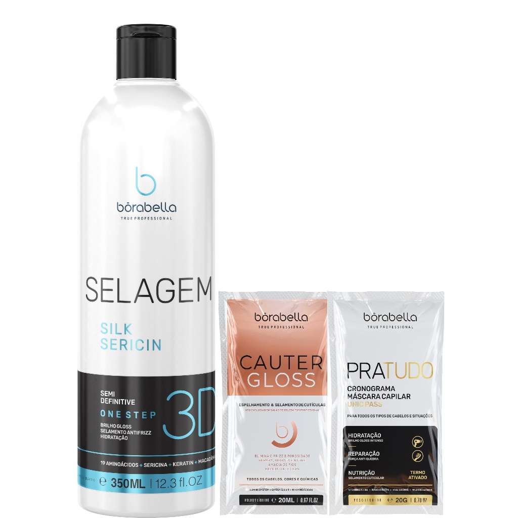 Selagem Profissional 3d Semi Definitiva Organica 350ml + Kit Sache ...