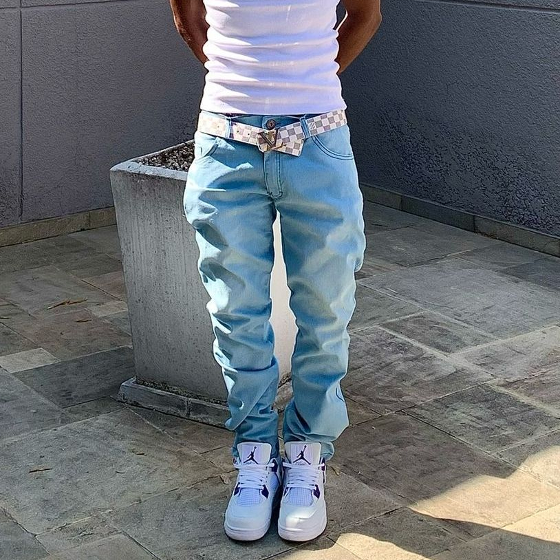 Calça Jeans Clara Drip Us Corte Gringo Tradicional - Lisa Moda Masculina Gringa Slim