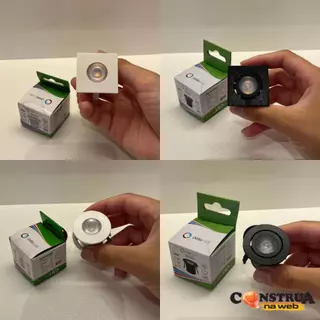 Mini Spot Embutido para Móveis 1W Bivolt Branco Quente 3000k