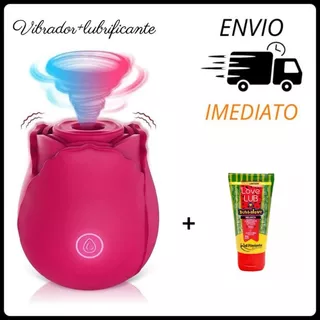 Vibrador Sugador de Clitóris Recarregável + Lubrificante Bubbalove Beijável 60g