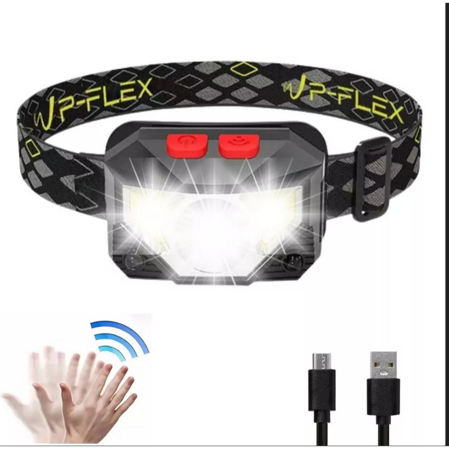 Lanterna De Cabeça Super Led Recarregável Bateria Profissional Sensor ...