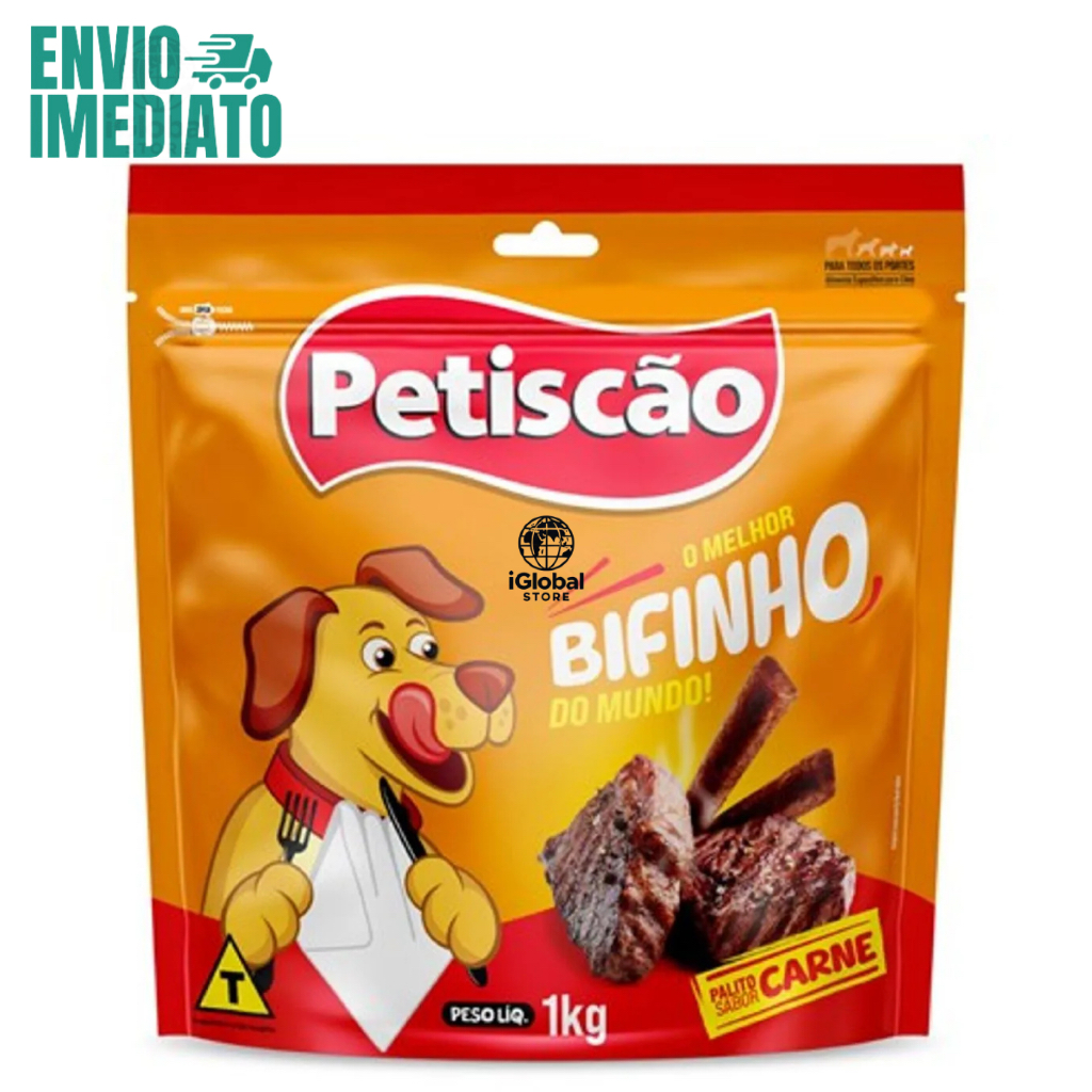 Bifinho Petiscao melhor que Amiguitos para Cães Sabor Carne 1 KG Pet para cães em Oferta na Shopee