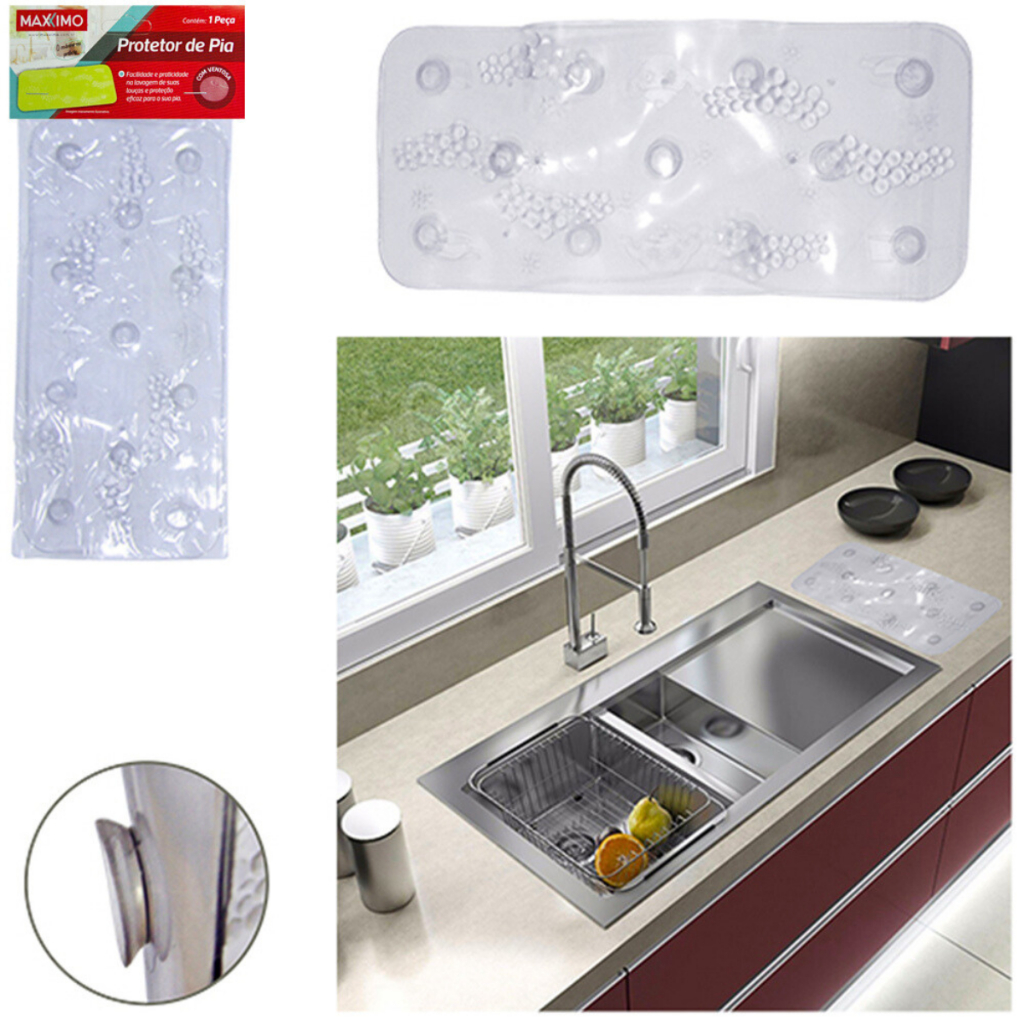 Protetor De Pia Silicone Com Ventosa Cozinha 27 X 12 cm | Shopee Brasil