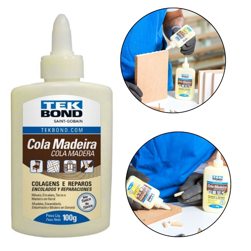 Cola para Madeira MDF Liquida Tekbond 100g Marcenaria Cola Papelão ...