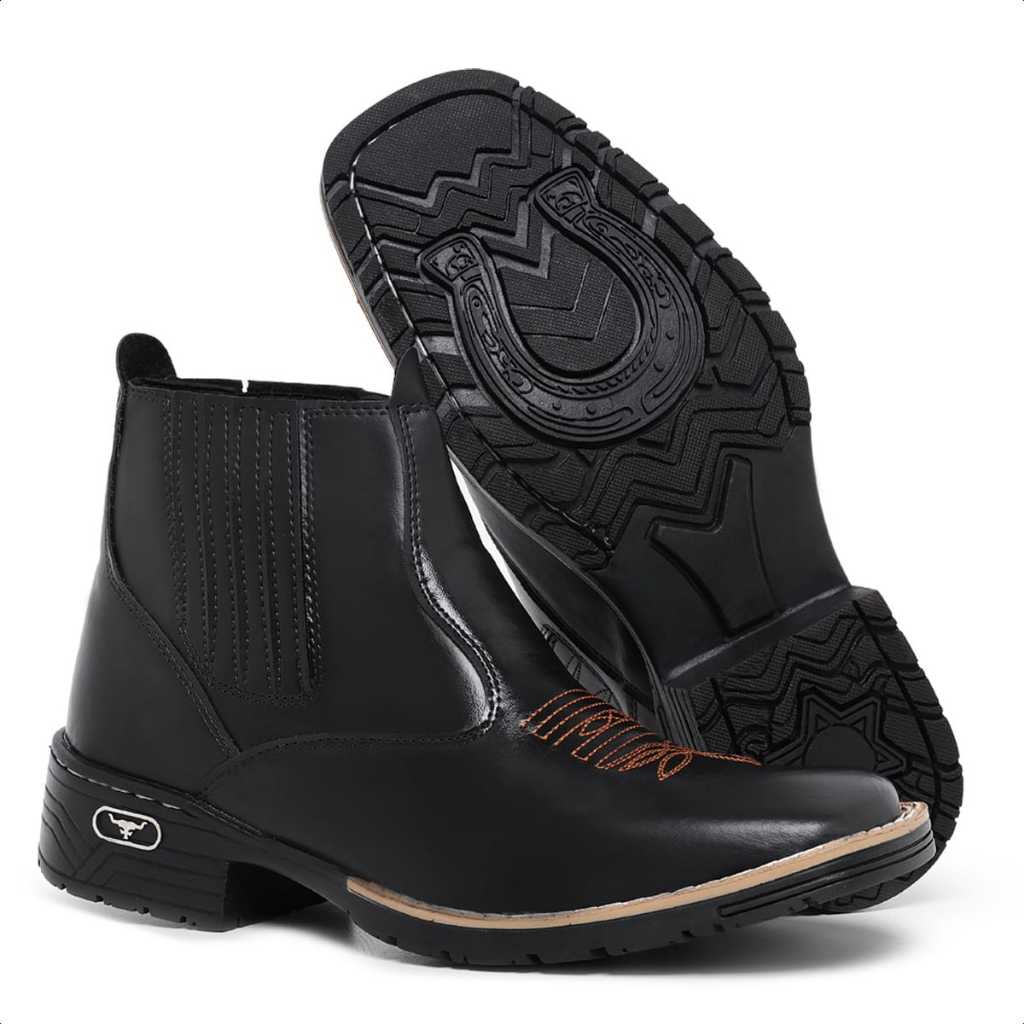 Bota Botina Country Rodeio Masculina em Couro | Estilo, Conforto e ...