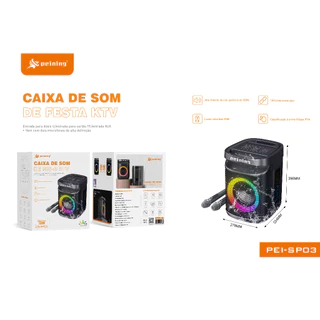 PEINING CAIXA DE SOM BT COM 2 MIC PEI-SP03