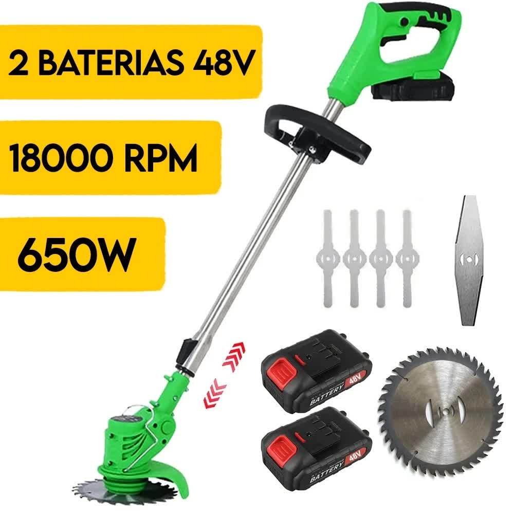 Aparador De Grama A Bateria Roçadeira Elétrica 48v 1580w 2 Baterias Envio Imediato