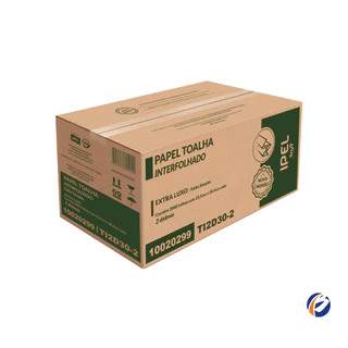 Papel Toalha Interfolha 2 Dobras Folha Simples Soft 2.000 folhas Ipel