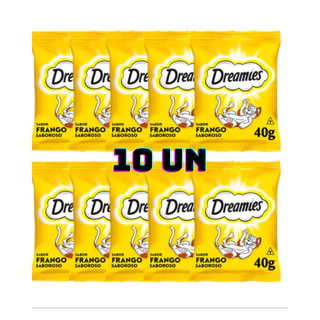 Caixa 10un Petisco Dreamies Gatos Adultos Frango 40g