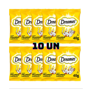 Caixa 10un Petisco Dreamies Gatos Adultos Frango 40g em Oferta na Shopee