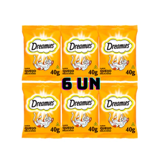 Kit 6 Petisco Dreamies para Gatos Adultos Queijo 40g em Oferta na Shopee