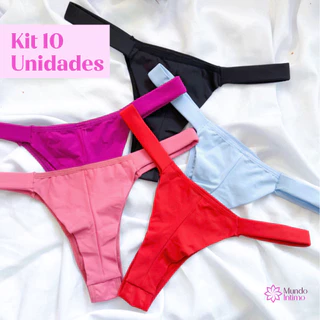 Kit C/10 Unidades Calcinha Feminina Fio Dental Fio Duplo Lingerie Sexy em Oferta na Shopee