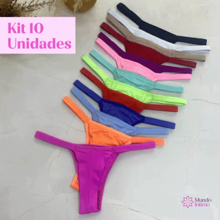 Kit C/10 Unidades Calcinha Feminina Fio Dental Fio Duplo Lingerie Sexy em Oferta na Shopee