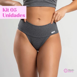 Kit 5 Calcinha cós alto segura barriga Cinta Modeladora Feminina calcinha cintura alta em Oferta na Shopee