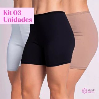 Kit 3 Short Anagua Segunda Pele Short Feminino Lingerie Bermuda Moda íntima Lingerie em Oferta na Shopee