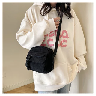 Bolsa Feminina Veludo Tiracolo Mensageiro Casual Fashion Sólido[W-201]