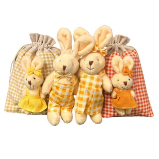 Kit Páscoa Sortido - 2 Coelhos e 2 Saquinhos Surpresa para Lembrancinha Páscoa