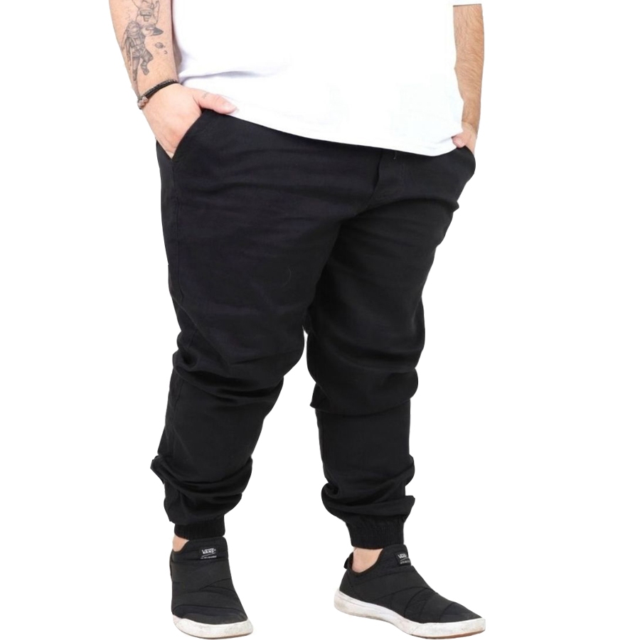 Calça Jogger Plus Size Masculina Punho Elastico Cintura Calça jeans 48 ao 56