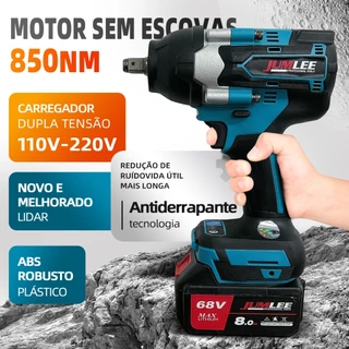 Parafusadeira E Furadeira De Impacto Solta Pneus Camiao 68v Brushless 850N.m + Luvas de protecção + 32MM sleeve