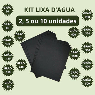 Kit Lixa D’Água Com 2, 5 ou 10 Unidades Grãos 60 80 100 120 150 180 220 240 280 320 360 400 500 600 1000 2000