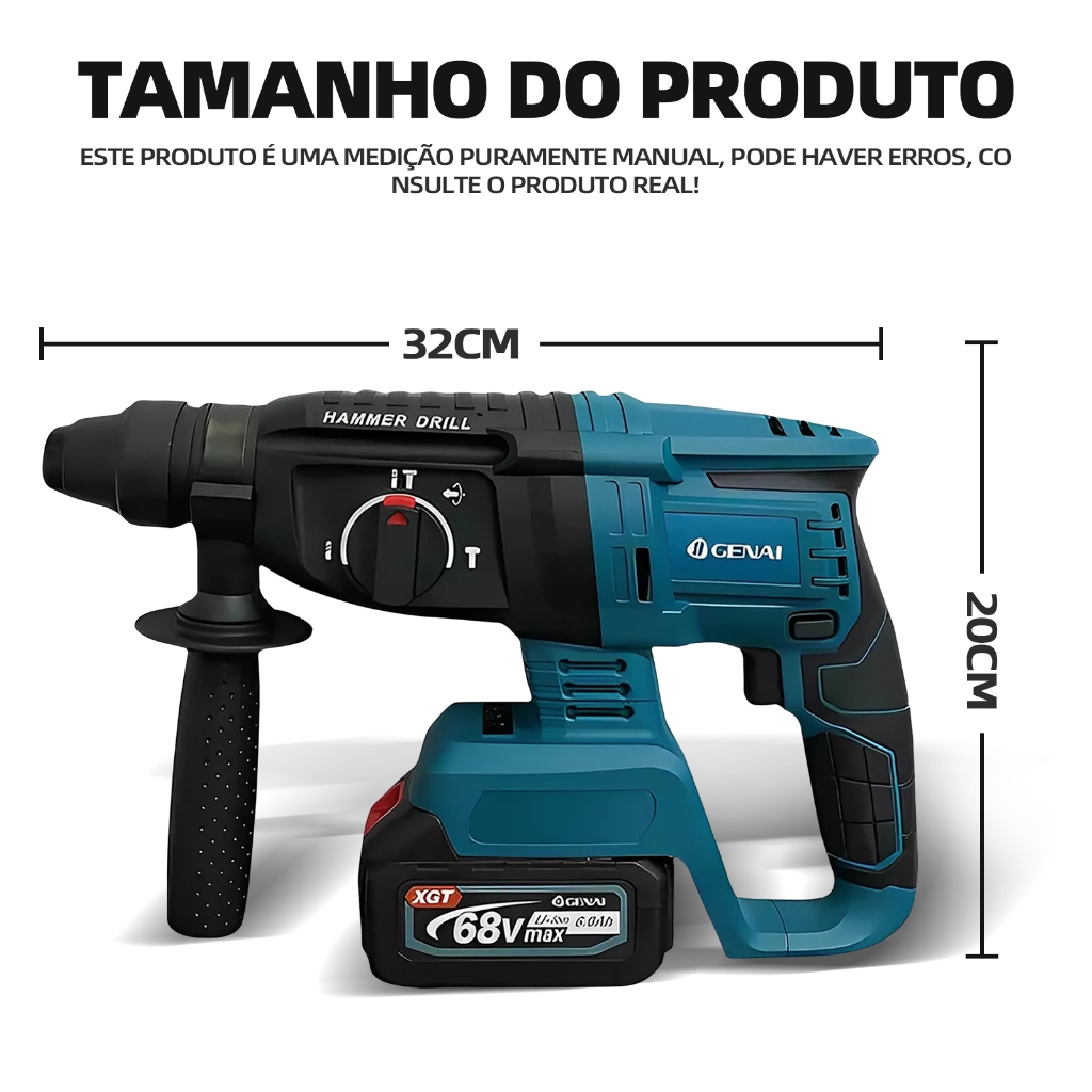 21/68V Martelete Furadeira rompedor eletrico profissional Martelo