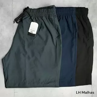 Kit 3 Bermuda Elastano Plus Size P ao G3 Masculina Shorts Academia