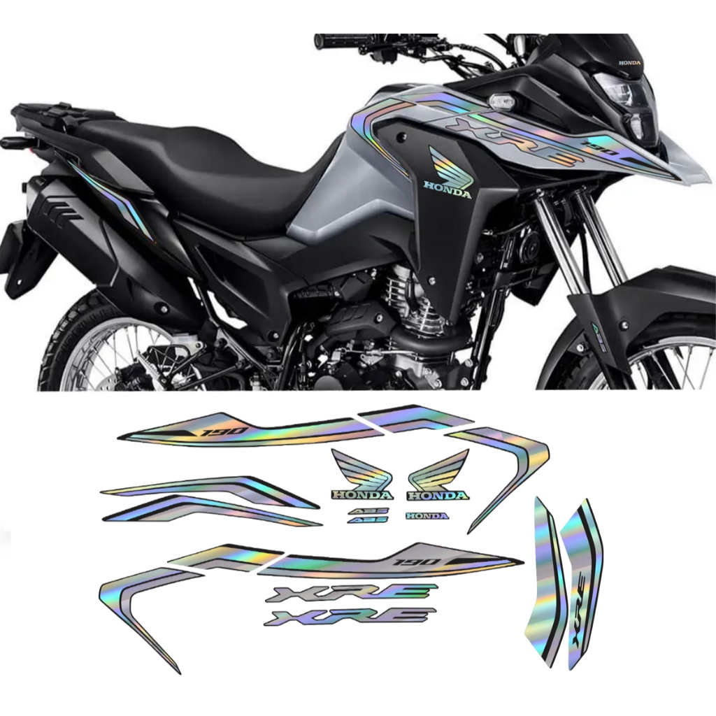 Kit Adesivos Faixas Holográfico Camaleão Moto Xre 190 2025 | Shopee Brasil