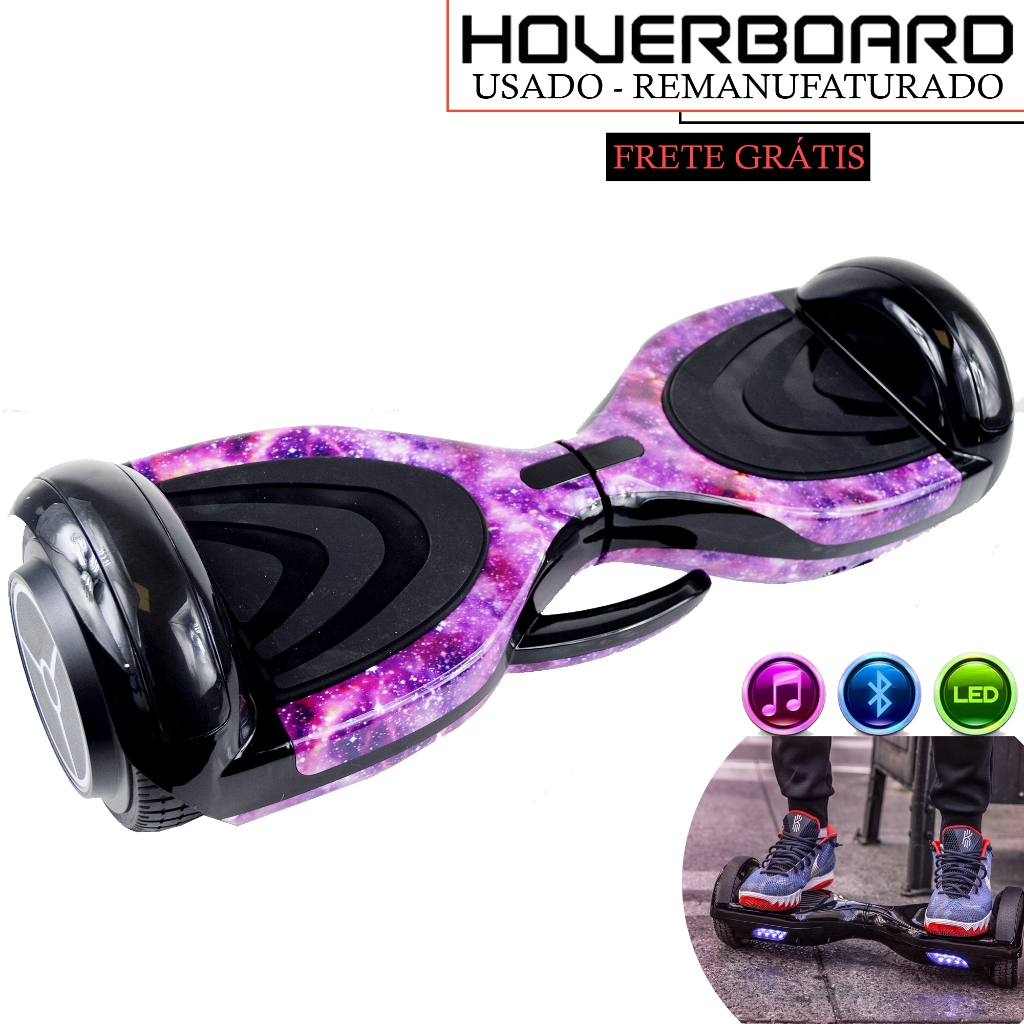 Hoverboard Overboard Skate Elétrico 6,5' Poleg. Remanufaturado com Luz ...