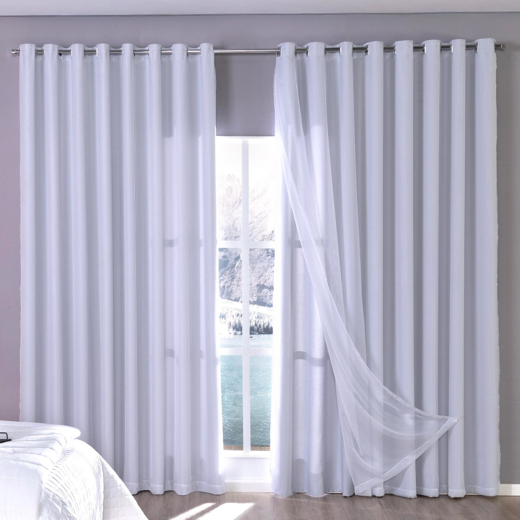 Cortina Tecido Blackout com VOIL Para Sala e Quarto 4.00m larg x 2.70m ...