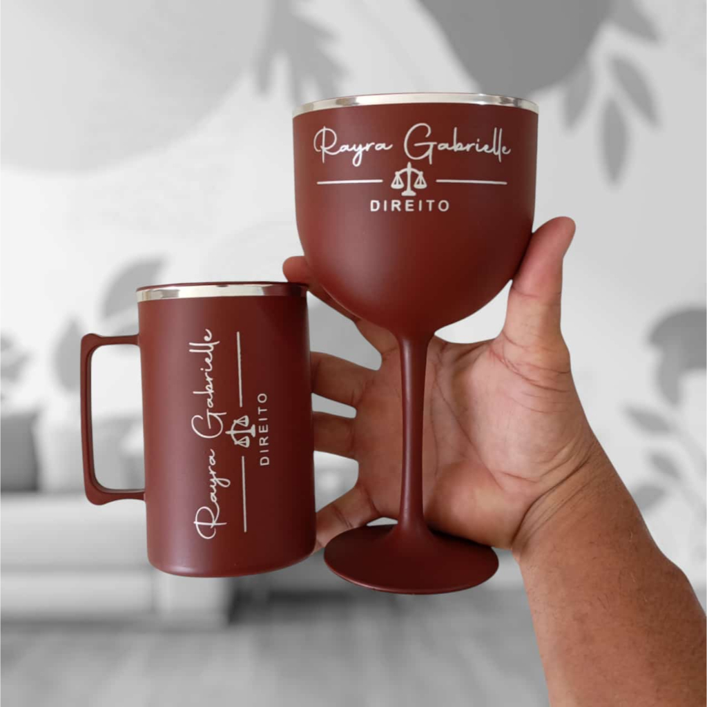 Kit de 10 taças gin + 10 canecas chop, fosco com borda metalizada ...