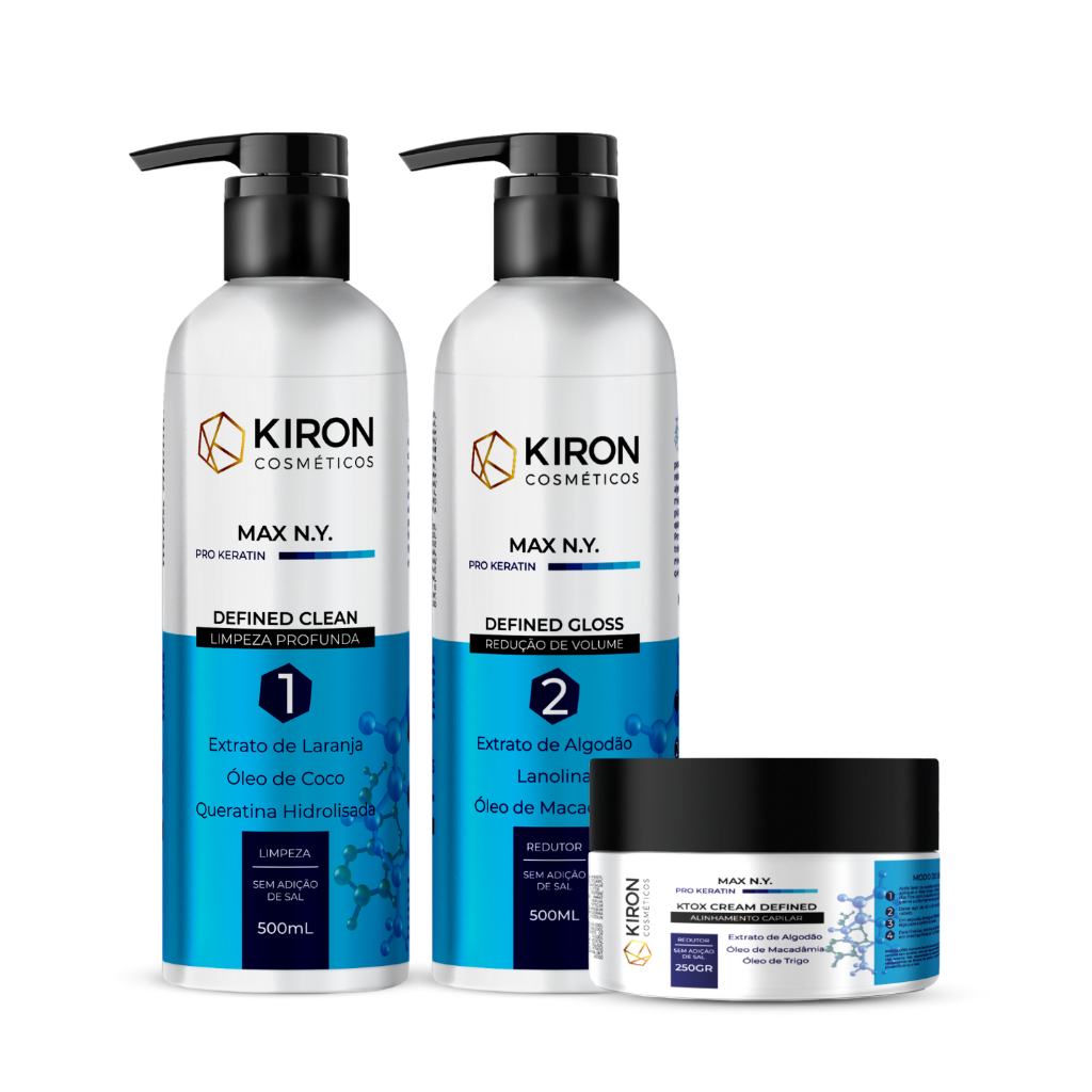 Kit Progressiva Kiron Defined 2x500ml + Ktox Defined 250g | Shopee Brasil