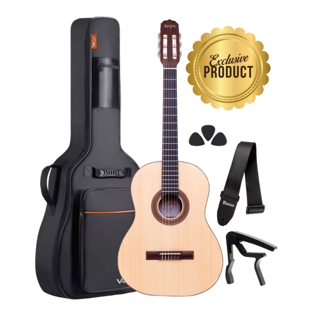 Kit Violão Rozini RX210.AC.F.LP Natural Acústico Com Capa | Shopee Brasil