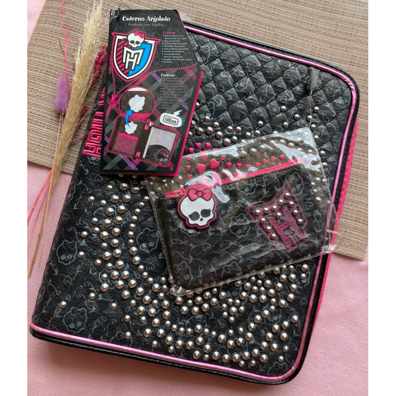 Monster High ポートフォリオフォルダーセット Fichário argolado de zíper Monster High - A4 ( Leia a descrição
