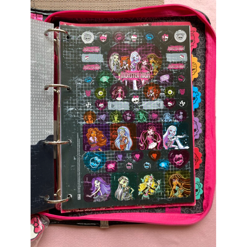 Monster High ポートフォリオフォルダーセット Fichário argolado de zíper Monster High - A4 ( Leia a descrição