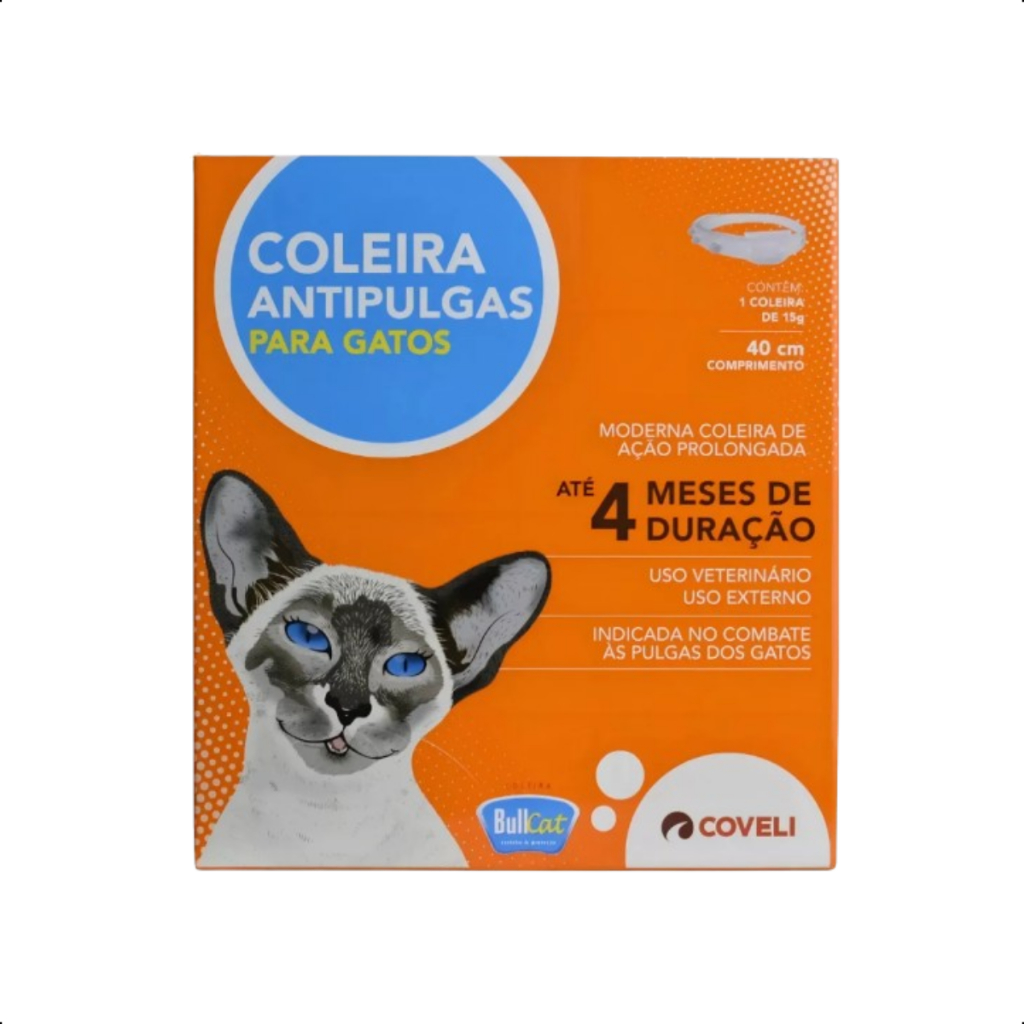 Coleira Antipulgas Bullcat Para Gatos Gato Pet 40cm Duração 4 Meses ...
