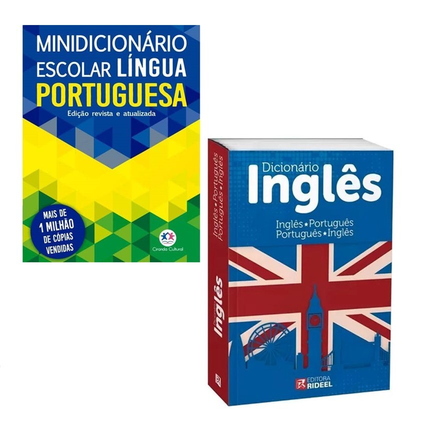 Kit Dicionário Português e Inglês Ed Rideel 56.000 Verbetes