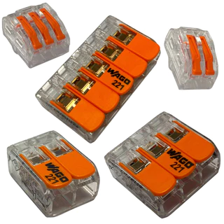 Conector Wago/Genérico Elétrico Emenda Derivação Iluminação/Tomada 2,3,5 vias Cabo 4 a 6mm² 20A/450V