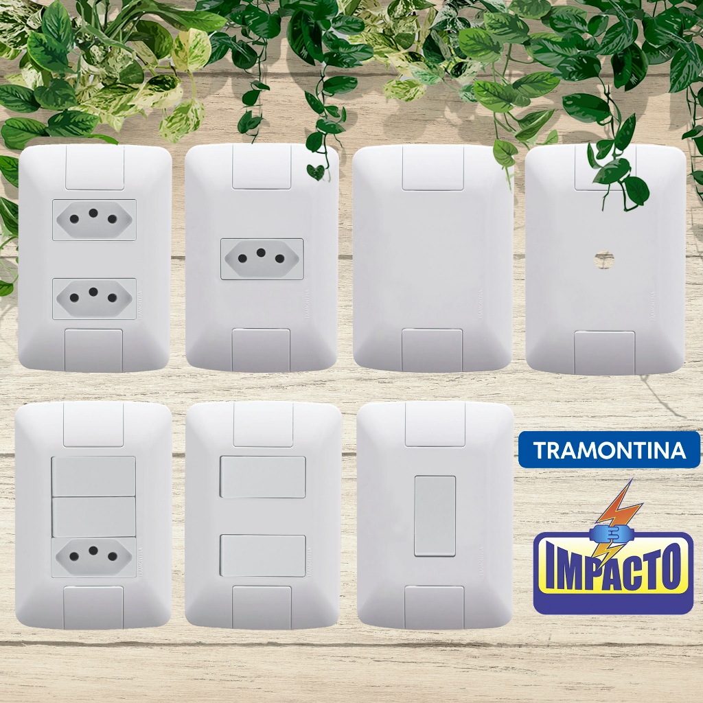 Tomadas e Interruptores 4x2 Placas Espelhos Teclas Simples Paralelo 10A ...