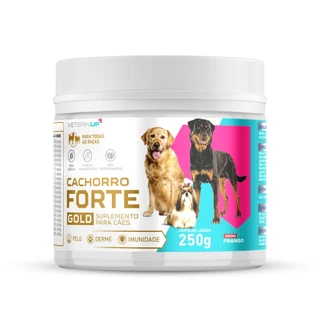 Cachorro Forte Gold 250g - Suplemento 4x mais potente o Fim da Queda de Pelo e Derme + Imunidade