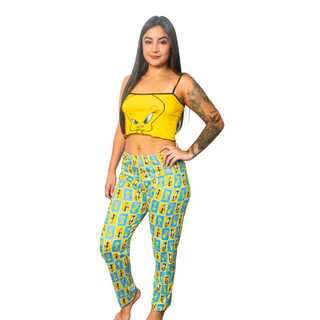 Pijama Calça e Regata Com Estampa Longo Temático Roupa Dormir Design Divertido Feminino em Oferta na Shopee
