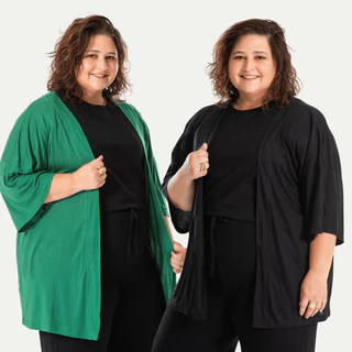 Kimono Cardigan Plus Size Feminino Manga 3/4 Soltinho 100% Viscose - Meia Estação e Verão - Terceira Peça em Promoção na Shopee Kimono Cardigan Plus Size Feminino Manga 3/4 Soltinho 100% Viscose - Meia Estação e Verão - Terceira Peça