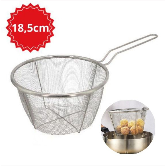 Cesto Para Fritura Petiscos Acompanhamentos Premium Inox Red