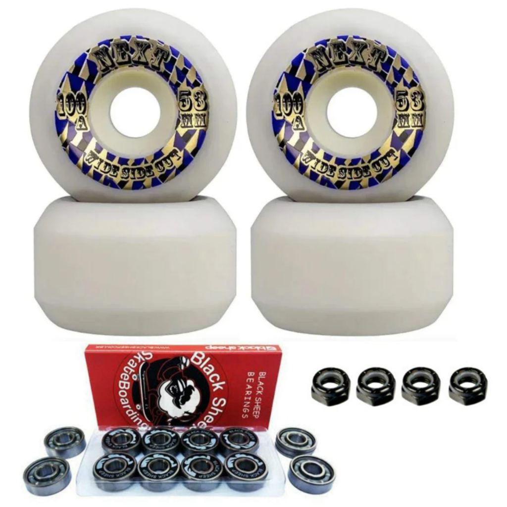 Roda Skate Next 53mm 100a Fabricada pela Moska + Rolamento Black Sheep ...