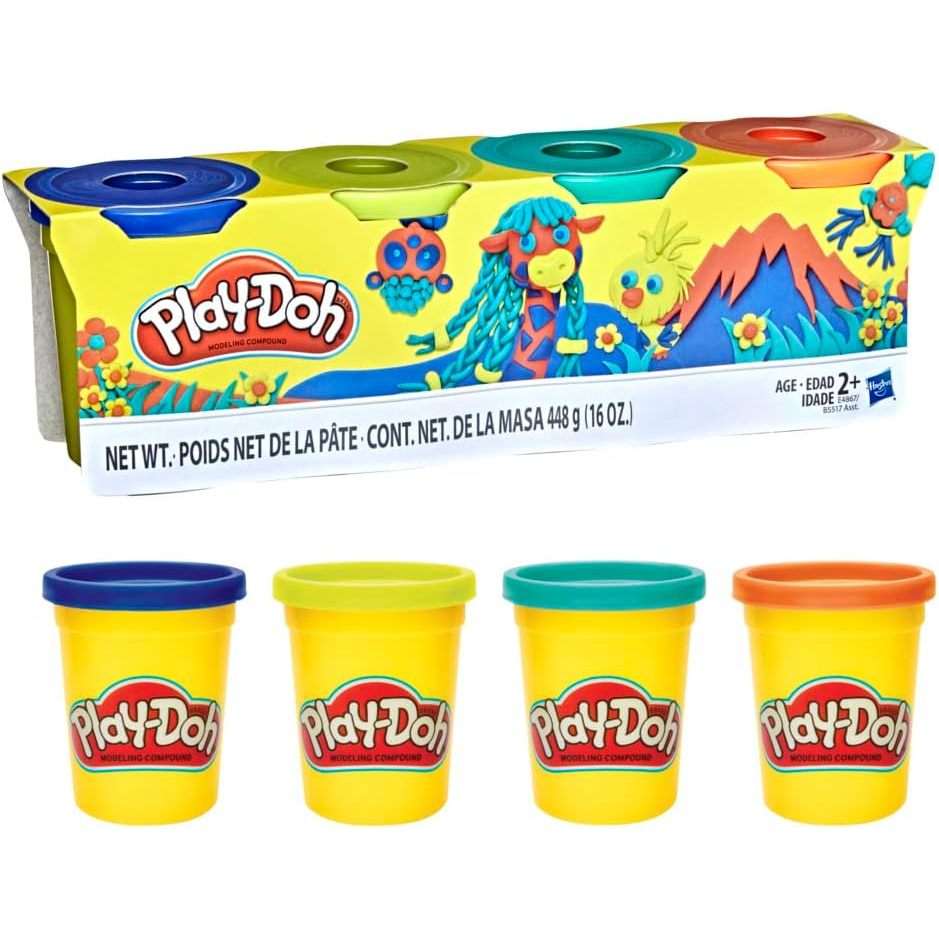 Play-Doh Kit 4 Potes De Massinha De Modelar 448g - Hasbro | Shopee Brasil
