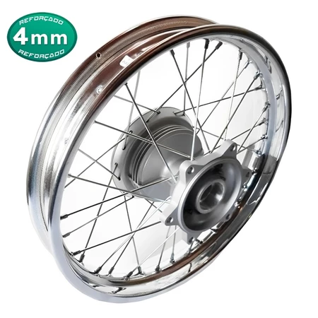 Roda Aro Jante Traseiro Nxr Bros 125 150 160 Raio 4mm Montada Tambor