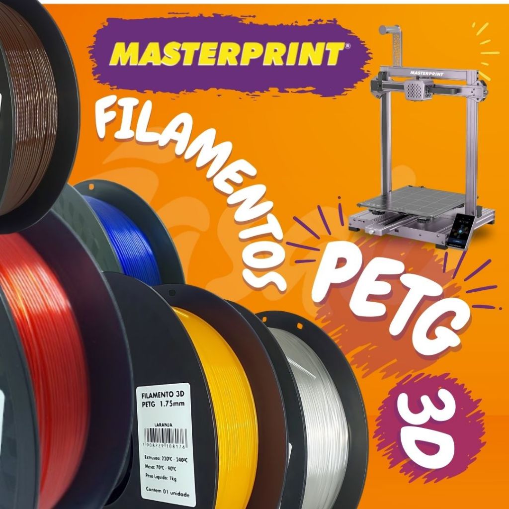 Filamento PETG MasterPrint Premium 1Kg Impressora 3D Várias Cores