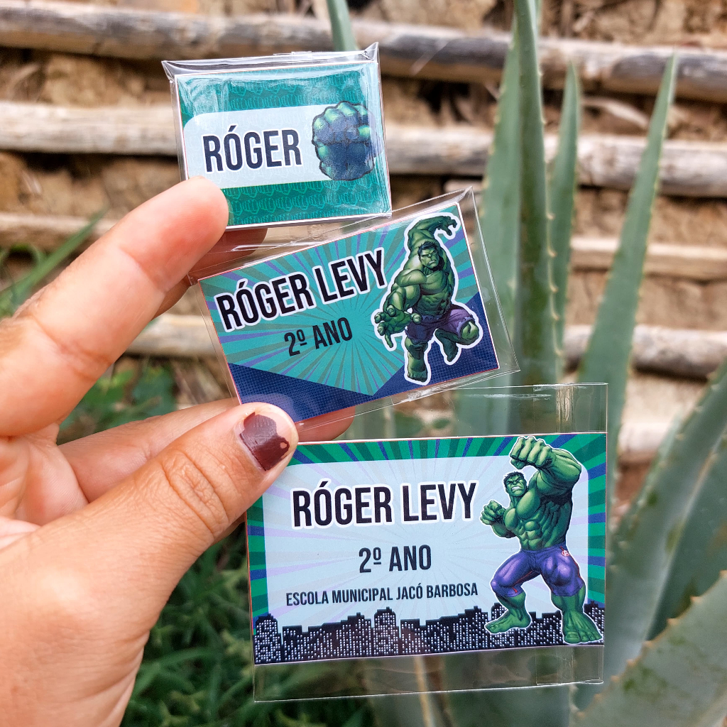 ETIQUETA ESCOLAR PERSONALIZADA HULK / ADESIVOS PARA MATERIAL ESCOLAR ...