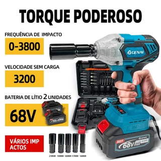 Parafusadeira E Furadeira De Impacto Portatil 68v Cor Azul-celeste Frequência 50hz 60hz 110v/220v
